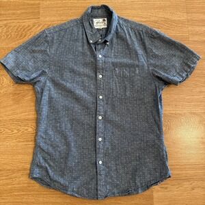 Bonobos Fit To Go Places Shirt Men's Medium (Short) Tailored Fit‎ Blue Polka Dot